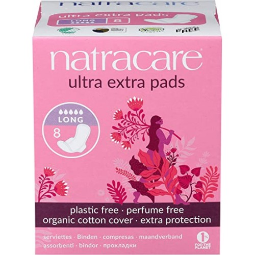 Natracare Ultra Extra Pads Long with Wings 8's