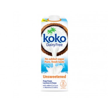 Koko Dairy Free Unsweetened Milk UHT 1000ml x 6