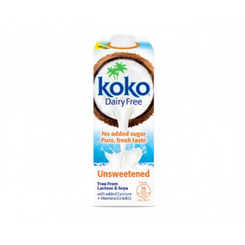 Koko Dairy Free Unsweetened Milk UHT 1000ml x 6