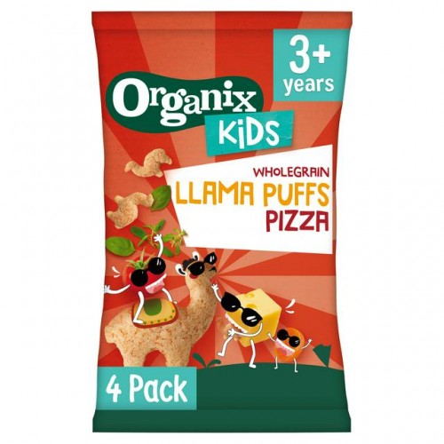 Organix Kids Wholegrain Llama Puffs Pizza 4x12g X 3